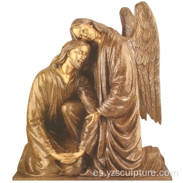 Jesús y la estatua del ángel para la venta de bronce